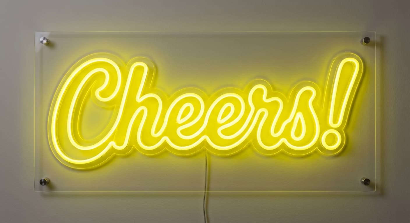Cheers! のネオン AI生成イメージ