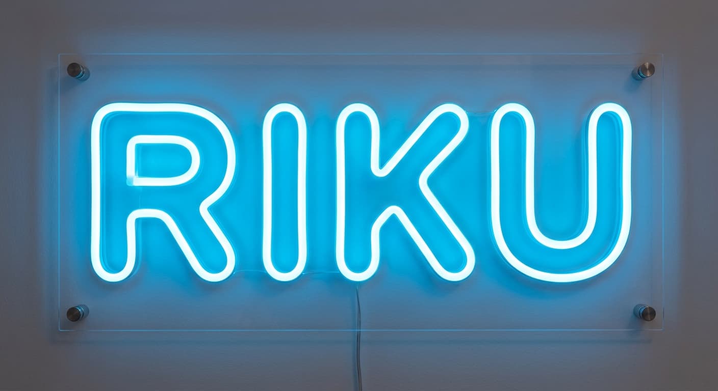 子ども部屋用の名前入りネオンサイン（RIKU）のAI生成イメージ
